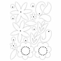 Heidi Swapp - Glossy Chipboard - Flowers - White, CLEARANCE