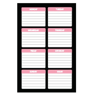 Heidi Swapp - Journaling Spots - Days of the Week - Pink