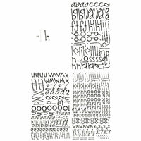 Heidi Swapp - Rub Ons - Alphabet - Print - Jet, CLEARANCE