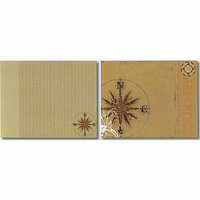 Heidi Swapp - World Traveler Collection - 12x15 Double Sided Paper with Die Cuts - Compass, CLEARANCE