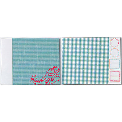Heidi Swapp - Carefree Collection - 12x15 Double Sided Paper with Die Cuts - Gingham Paisley, CLEARANCE