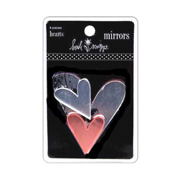 Heidi Swapp - Mirrors - Hearts - Clear and Pink