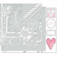 Heidi Swapp - Love Notes Collection - 12 x 15 Double Sided Paper with Die Cuts - Lost Love, CLEARANCE