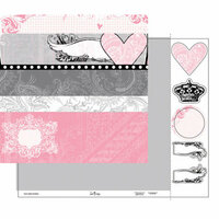Heidi Swapp - Love Notes Collection - 12 x 15 Double Sided Paper with Die Cuts - Borders, CLEARANCE