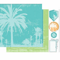 Heidi Swapp - Summer Sun Collection - 12 x 15 Double Sided Paper with Die Cuts - Summer Palms, CLEARANCE