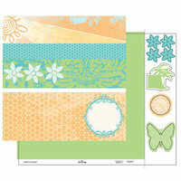 Heidi Swapp - Summer Sun Collection - 12 x 15 Double Sided Paper with Die Cuts - Borders, CLEARANCE