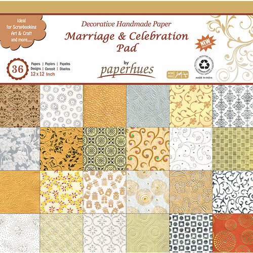 Hilltop Paper LLC - Decorative Handmade Paper Pack - 12 x 12 - Marriage and Celebration - 36 Pack