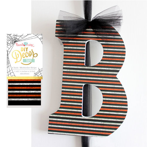 Hazel and Ruby - Halloween - DIY Decor Tape - Multicolor Stripe - 4 Inch