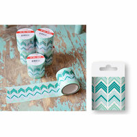 Hazel and Ruby - Fat Roll Washi Tape - Crazy for Chevy - Teals