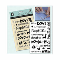 Inkadinkado - Clear on Clear Acrylic Stamps - Baby Boy , CLEARANCE