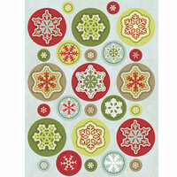 Imaginisce - Candy Cane Lane Collection - Down the Chimney Chipboard - Snowflake Glitter Glamour