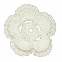 Imaginisce - Bazzill Collection - Crocheted Blossoms - Bazzill White
