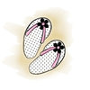 Imaginisce - A Shore Thing Collection - Clear Acrylic Stamps - Flip Flops