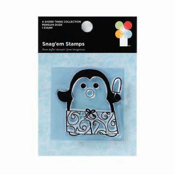 Imaginisce - A Shore Thing Collection - Clear Acrylic Stamps - Penguin Dude
