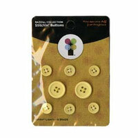 Imaginisce - A Shore Thing Collection - Stitchin' Button Brads - Bright Lights Yellow, CLEARANCE