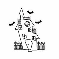 Imaginisce - Hallowhimsy Halloween Collection - Snag'em Acrylic Stamp - Haunted House, CLEARANCE