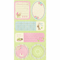 Imaginisce - Baby Powder Collection - Cardstock Sticker Journaling Tags - Baby Talk