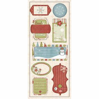 Imaginisce - Snowy Jo Winter Christmas Collection - 3 Dimensional Stickers - Tinsel Tags, CLEARANCE