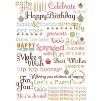 Imaginisce - All Kinds of Happy Collection - Rub Ons - Delicious Wishes - Birthday