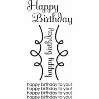 Imaginisce - All Kinds of Happy Collection - Snag 'em Stamps - Happy Birthday- Clear - Acrylic - Birthday