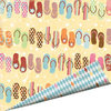 Imaginisce - Summer Cool Collection - 12 x 12 Double Sided Gloss Embossed Paper - Banana Flip Flop, CLEARANCE