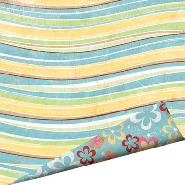 Imaginisce - Summer Cool Collection - 12 x 12 Double Sided Gloss Embossed Paper - Blue Raspberry Ripple, CLEARANCE