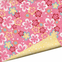 Imaginisce - Summer Cool Collection - 12 x 12 Double Sided Gloss Embossed Paper - Strawberry Sorbet, CLEARANCE