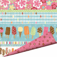Imaginisce - Summer Cool Collection - 12 x 12 Double Sided Gloss Embossed Paper - Flipsicle Twist, CLEARANCE