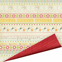 Imaginisce - Teachers Pet Collection - 12 x 12 Double Sided Gloss Embossed Paper - My New Pencil Box