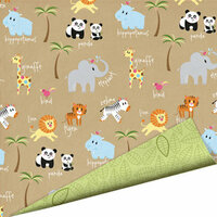 Imaginisce - Wild Things Collection - 12 x 12 Double Sided Gloss Embossed Paper - Pandamonia