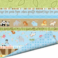 Imaginisce - Wild Things Collection - 12 x 12 Double Sided Gloss Embossed Paper - Safari Party