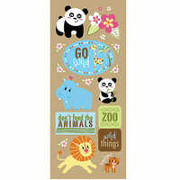 Imaginisce - Wild Things Collection - Glossy Chipboard Stickers - Go Wild, CLEARANCE