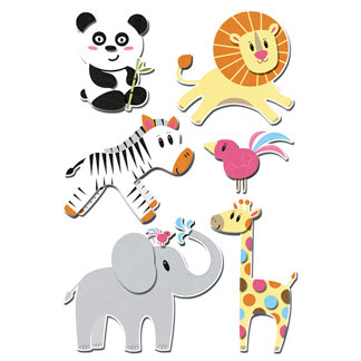 Imaginisce - Wild Things Collection - Sticker Stackers - 3 Dimensional Stickers - Safari