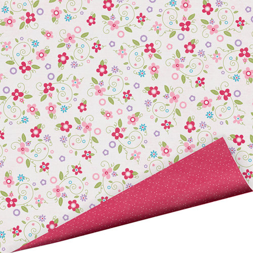 Imaginisce - Perfectly Posh Collection - 12 x 12 Double Sided Glitter Paper - Frilly Floral , BRAND NEW