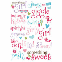Imaginisce - Perfectly Posh Collection - Rub Ons - Something Sweet Words, BRAND NEW