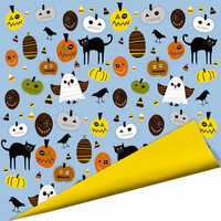 Imaginisce - Spooky Town Halloween Collection - 12 x 12 Double Sided Paper - Boo Whooo, CLEARANCE