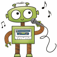 Imaginisce - Live Loud Collection - Snag 'em Acrylic Stamps - Robot Singing, CLEARANCE