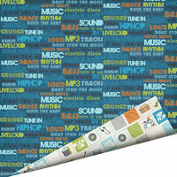 Imaginisce - Live Loud Collection - 12 x 12 Double Sided Paper with Glossy Accents - Turn it Up, CLEARANCE