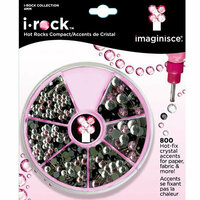 Imaginisce - I-Rock - Hot Rocks Compact - Self Adhesive Gems - Pink Black and Clear Assortment