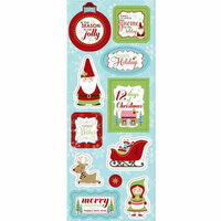 Imaginisce - Cottage Christmas Collection - Chipboard Stickers - Holiday Wishes