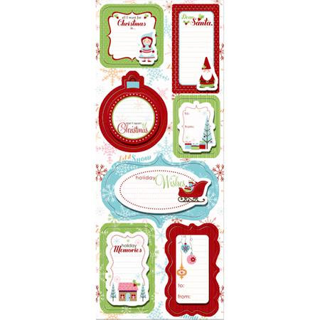 Imaginisce - Cottage Christmas Collection - Sticker Stacker - 3 Dimensional Stickers - Holly Jolly