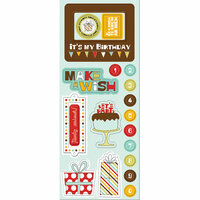 Imaginisce - Birthday Bash Collection - Chipboard Stickers with Glossy Accents - It's My Birthday, CLEARANCE