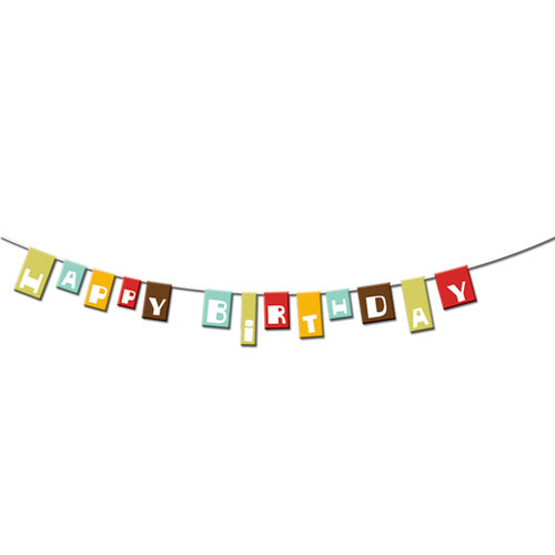 Imaginisce - Birthday Bash Collection - Paper Ribbons - Happy Birthday, CLEARANCE