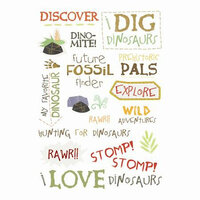 Imaginisce - Dinosaur Roar Collection - Rub Ons - Stomp! Stomp! Words, CLEARANCE