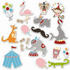 Imaginisce - Animal Crackers Collection - Die Cut Cardstock Pieces with Glossy Accents - Animal Tricks