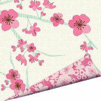 Imaginisce - Garden Party Collection - 12 x 12 Double Sided Paper with Glossy Accents - Brambleberry Blossoms