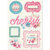 Imaginisce - Garden Party Collection - Sticker Stackers - 3 Dimensional Stickers with Glossy Accents - Poppin&#039; Petal Tags
