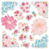 Imaginisce - Garden Party Collection - Die Cut Cardstock Pieces with Glossy Accents - Blossom Tags