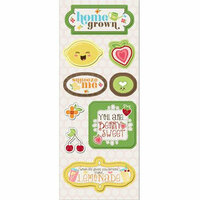 Imaginisce - Berrylicious Collection - Chipboard Stickers with Glossy Accents - Home Grown