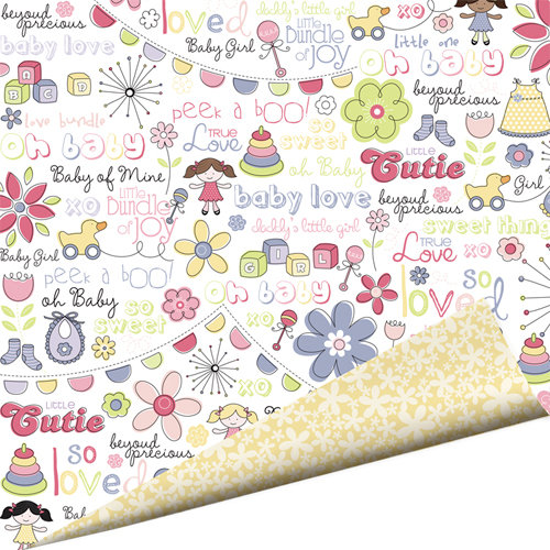 Imaginisce - Little Cutie Collection - 12 x 12 Double Sided Paper with Glossy Accents - Beyond Precious